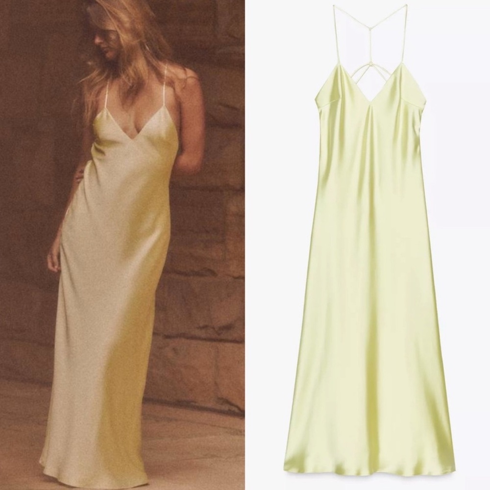ZARA | Satin midi dress